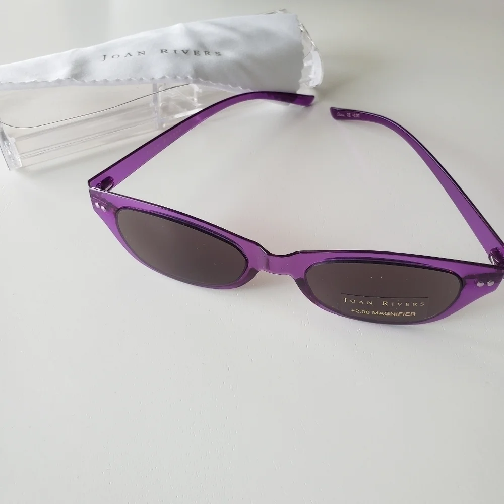 JOAN RIVERS HIGH TECH FLEX MAGNIFIER READING GLASSES PURPLE 2.0